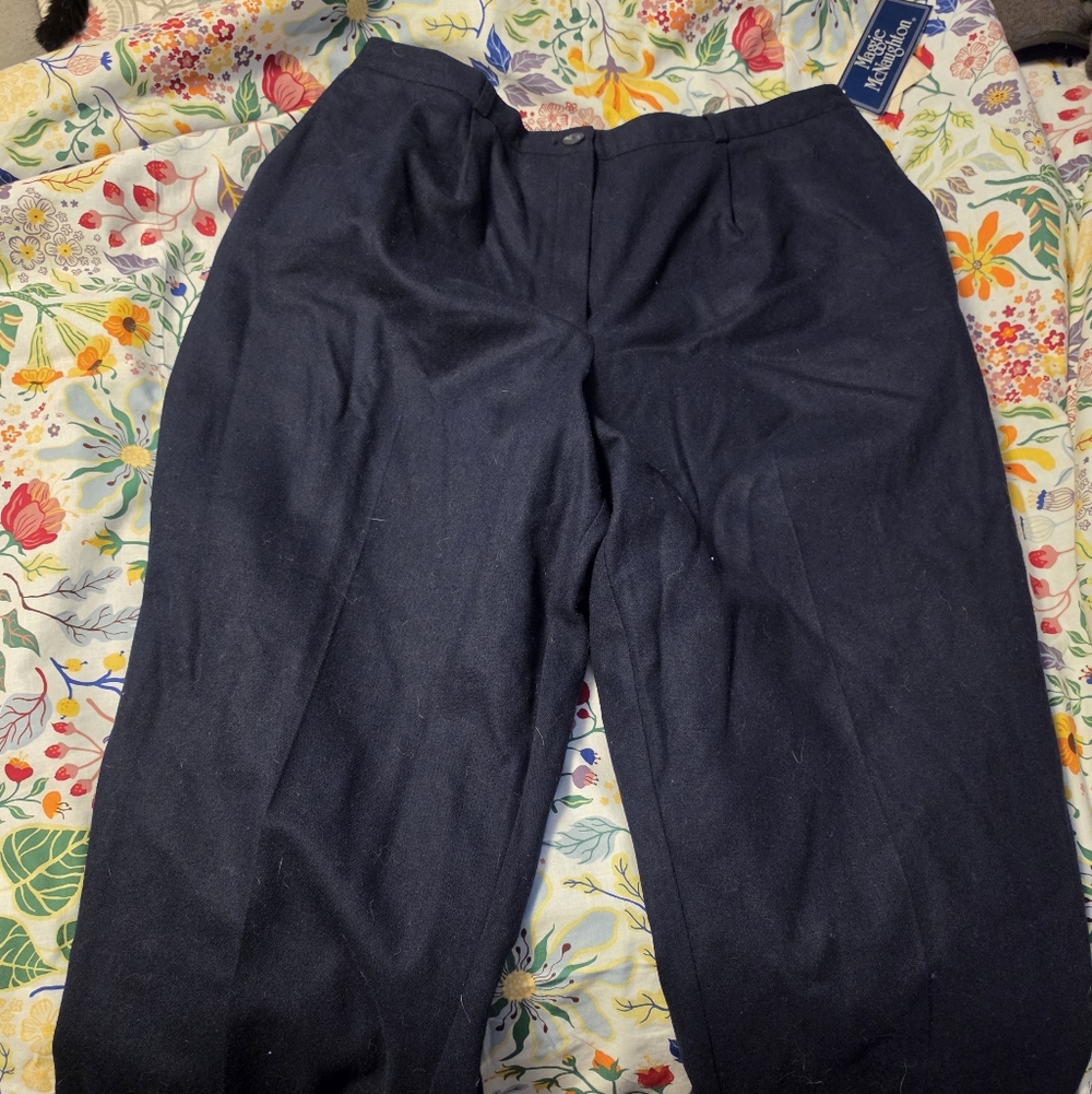 Classic Navy Wool Trousers